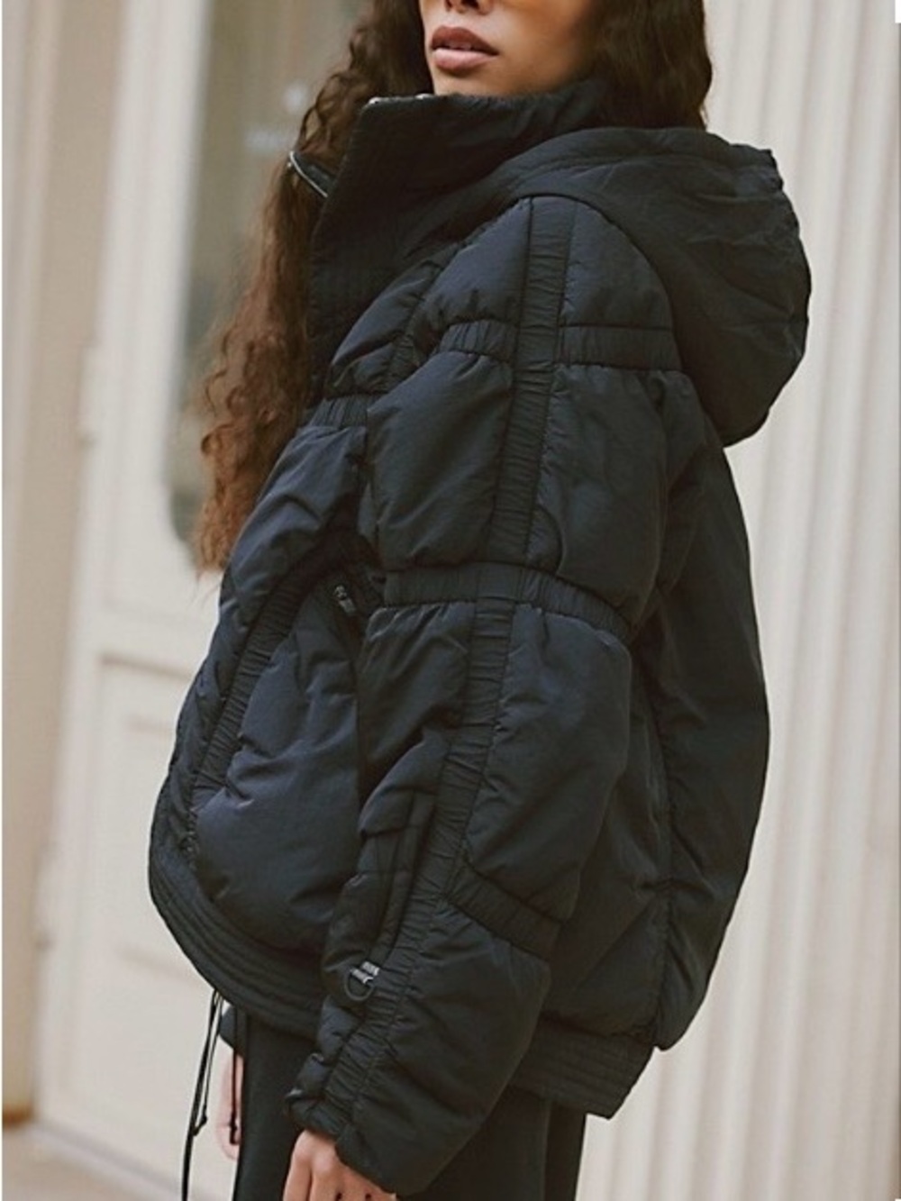 Free People Shirr Enough backpack puffer jacket